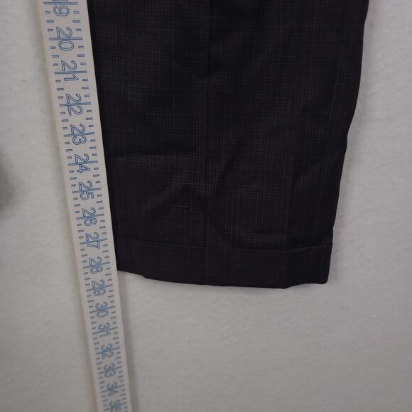 Lauren Ralph Lauren Men's Dress Pants Pleated Straight Black 100% Wool 38x30 - Picture 7 of 14